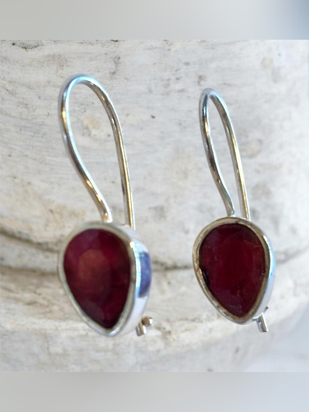 Sterling Silver Red Carnelian Earrings